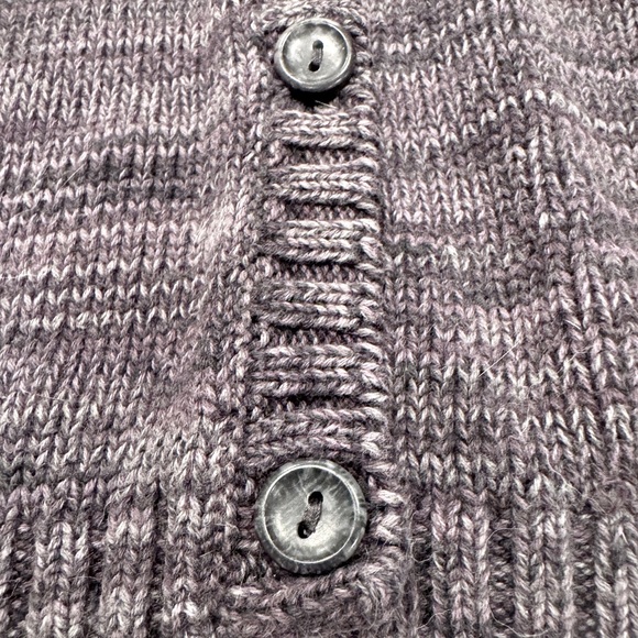 Talbots Woven Grey Striped Button-Up Cotton Cardigan - Picture 7 of 13